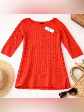 Y2K Knit Sweater Tunic Boho Beachy NWT small